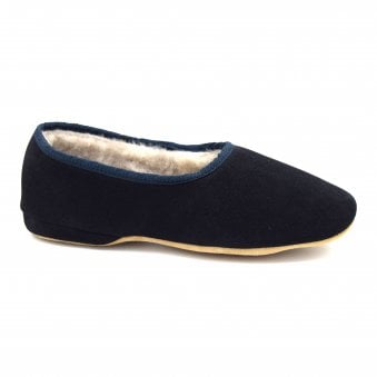 ELLEN LADIES SHEEPSKIN LINED SUEDE SLIPPER