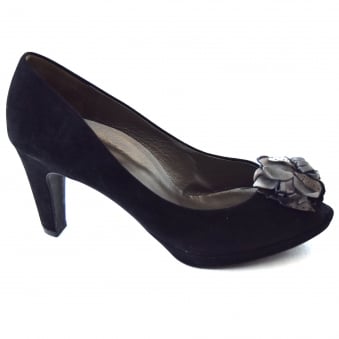CARINA LADIES FLOWER DESIGN PEEP TOE COURT SHOE
