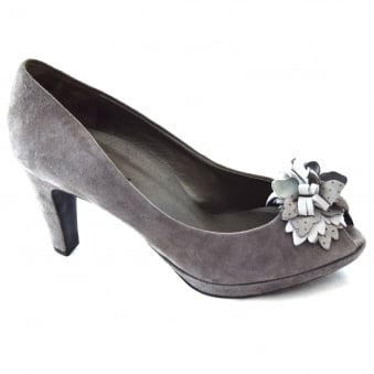 CARINA LADIES FLOWER DESIGN PEEP TOE COURT SHOE
