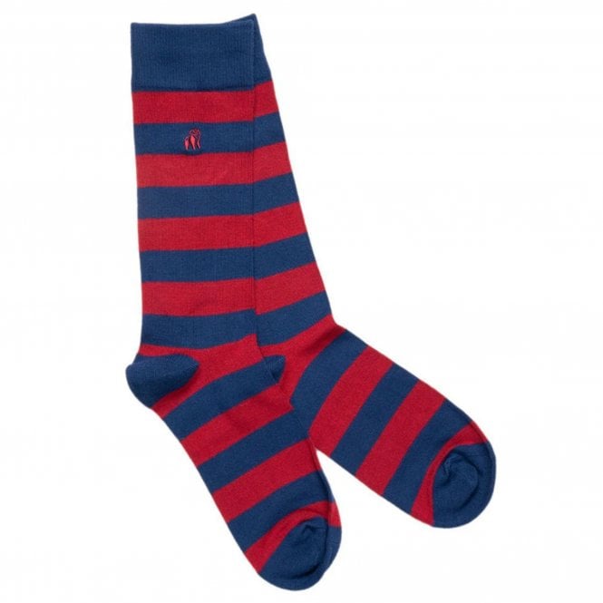Swole Panda BURGUNDY STRIPED SOCKS