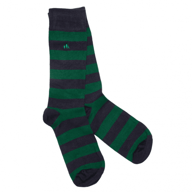 Swole Panda RACING GREEN STRIPED COMFORT CUFF SOCKS