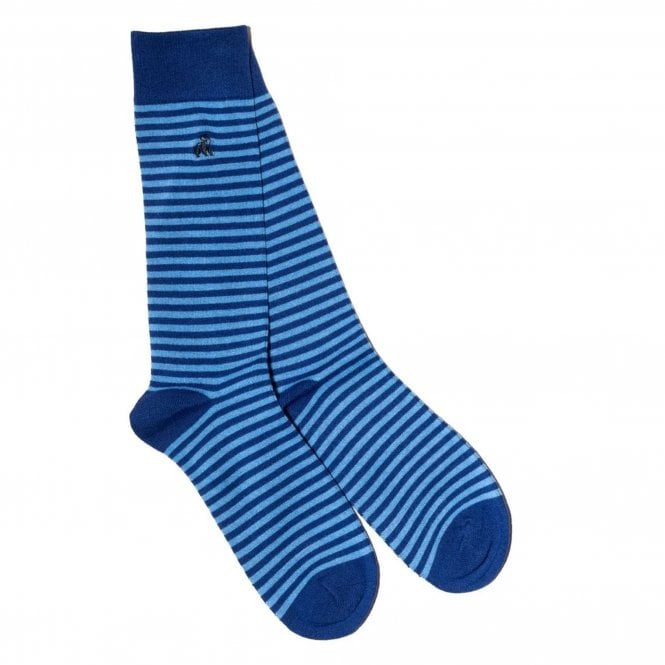 Swole Panda SKY/BLUE NARROW STRIPED SOCKS