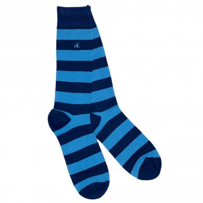 Swole Panda SKY BLUE STRIPED COMFORT CUFF SOCKS